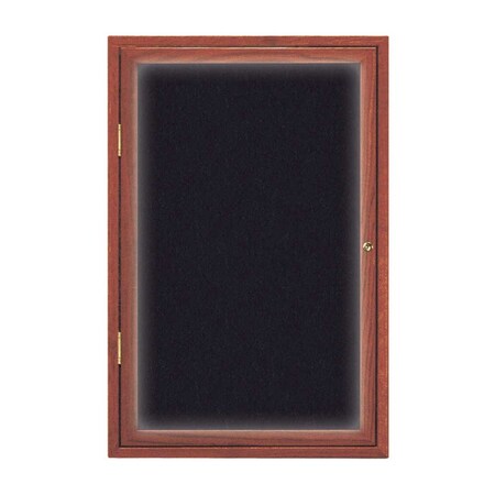 United Visual Products Triple Door Enclosed Radius EZ Tack Board, 96"x48", Header, Gold/Green UV7016EZ-GREEN-GOLD